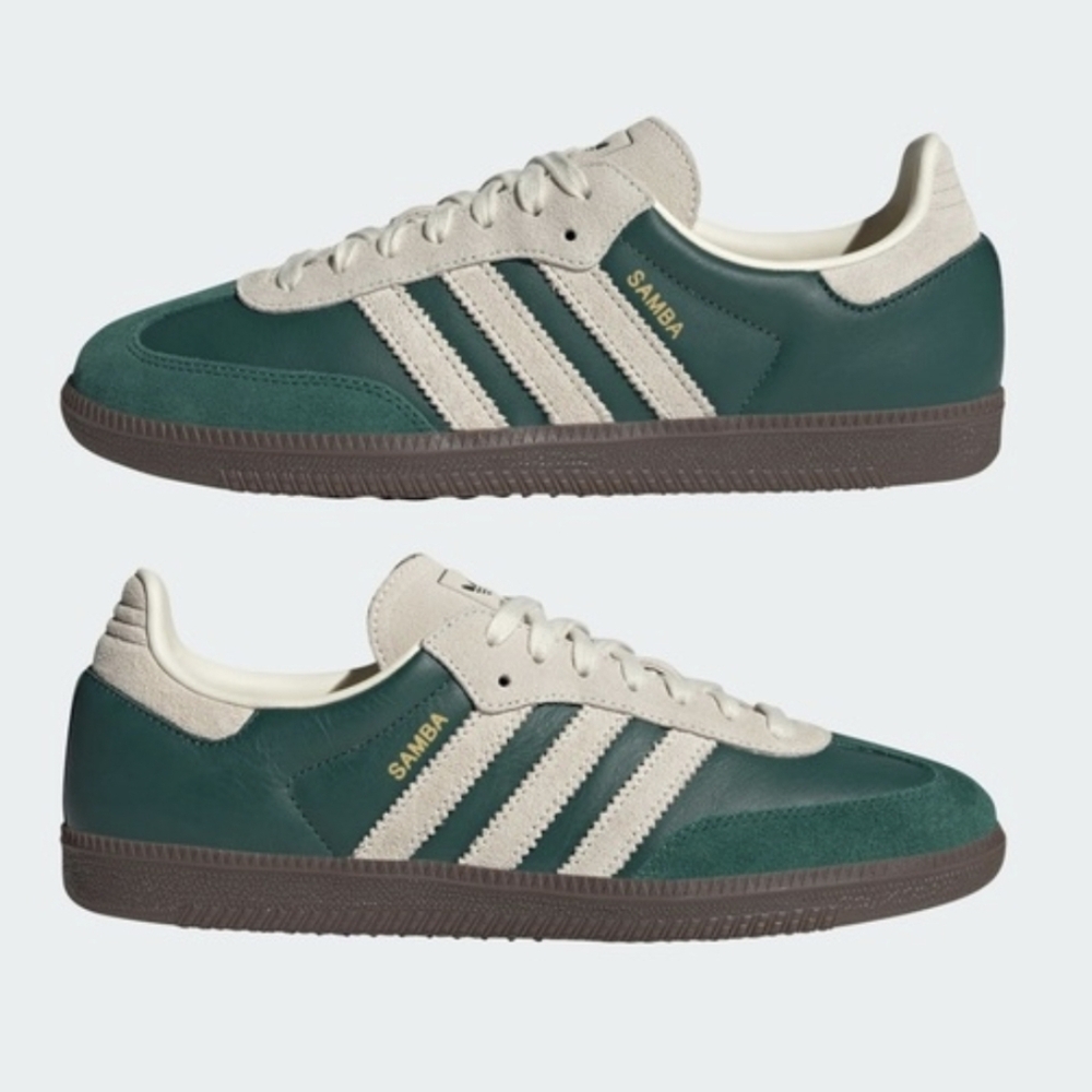Adidas Samba OG Shoe Collegiate Green, Cream White, Men's Size 10 - Picture 3 of 11